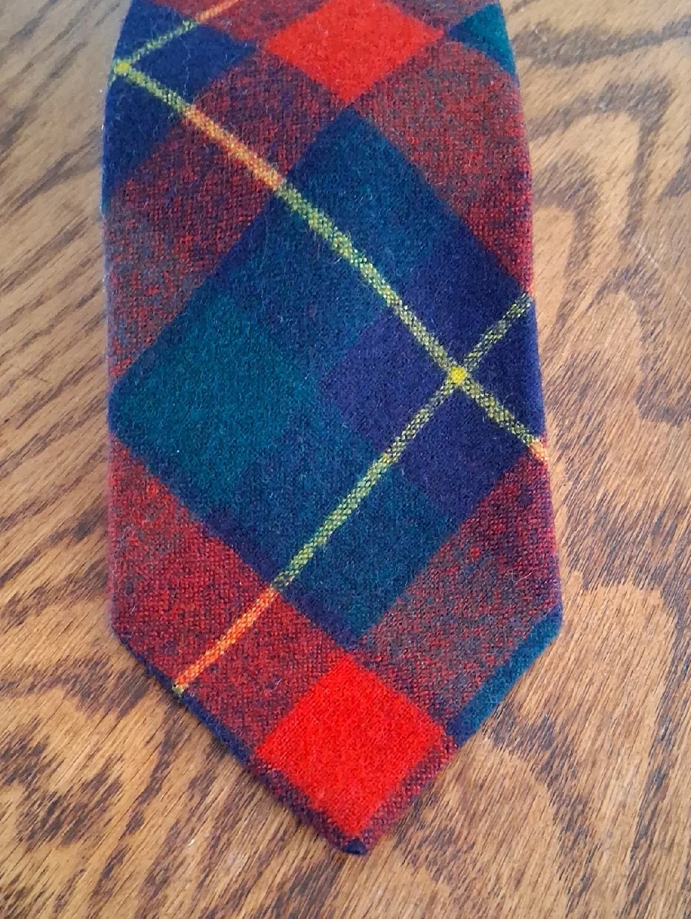 Vintage Pendleton Wool Classic Tartan Red Navy Yellow Plaid Neck Tie